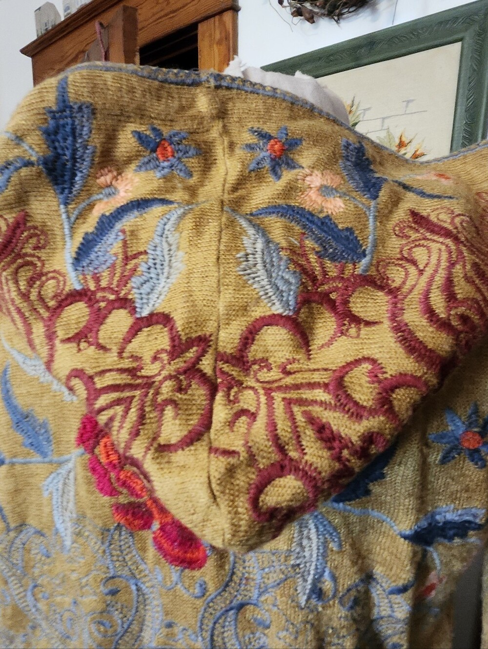 Johnny Was Embroidered Floral Beige Hooded Open Cardigan - Picture 7 of 9
